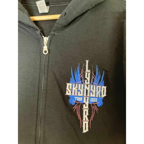 Lynyrd Skynyrd Tour 2022 Hoodie Black Zip-Up Men's Medium - Picture 2 of 6